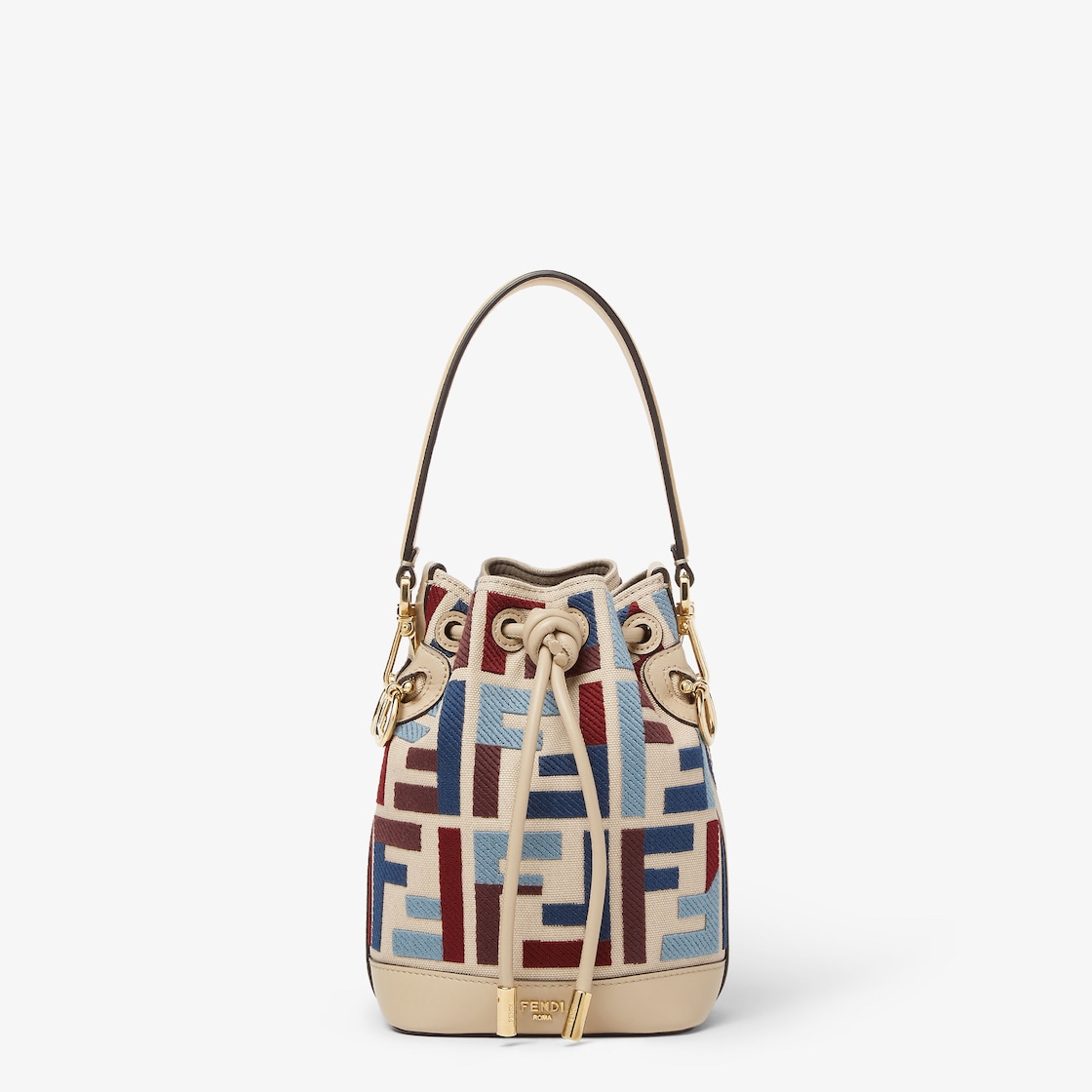 FENDI Mon Tresor Canvas mini-bag with multicolor FF embroidery - Image 1